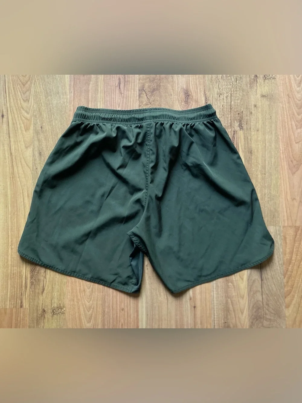 Gymreapers Mens XXL Olive Green Stretch Athletic Shorts Skull Logo 8” Inseam